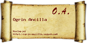Ogrin Ancilla névjegykártya